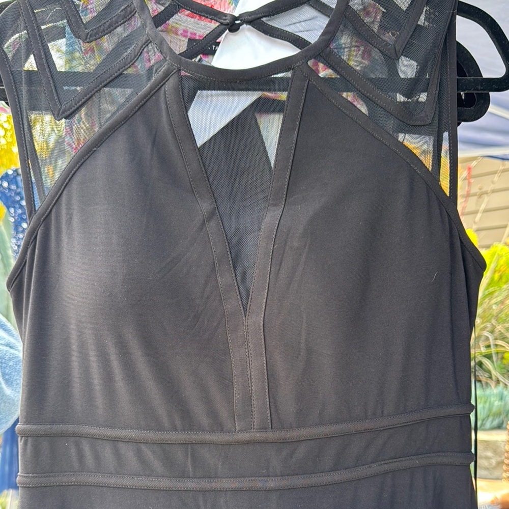 Black Mesh Panel Dress